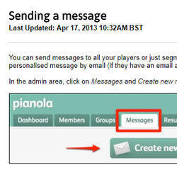 Pianola messaging image