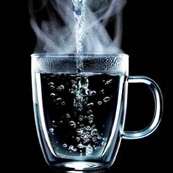 Cup with boiling water